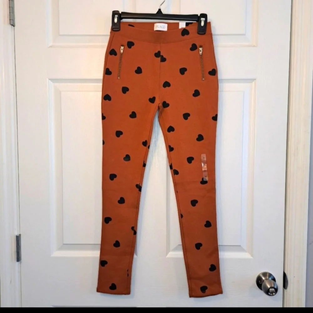 NEW Children's Place Heart Leggings with Zippers Size 12